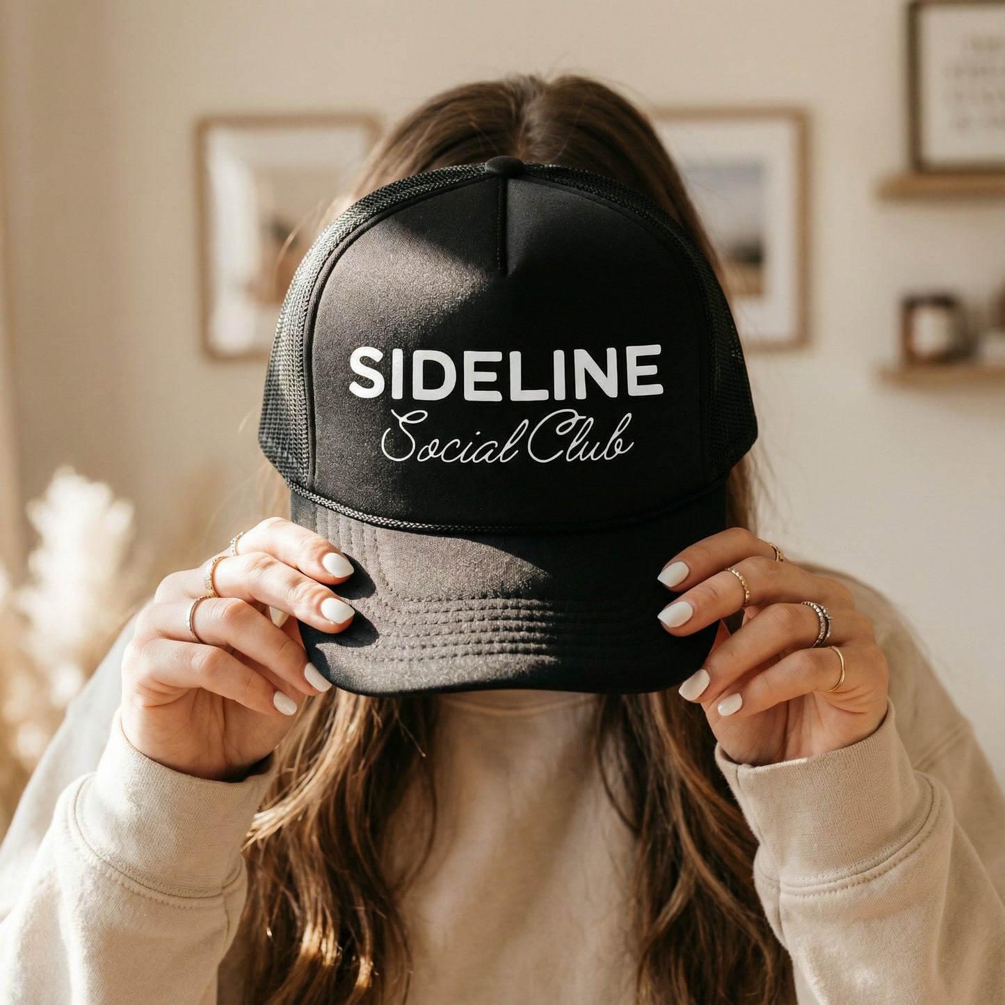Sideline Social Club Black Trucker Hat